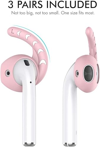 Miniatura 4 de AhaStyle 3 pares de ganchos para las orejas para AirPods, accesorios de silicona compatibles con auriculares Apple AirPods y EarPods (rosa)