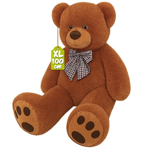 Deuba Riesen Teddy XL-XXXL Teddybär 100-175cm samtig weiches Kuscheltier Plüschbär Plüschtier Farbwahl