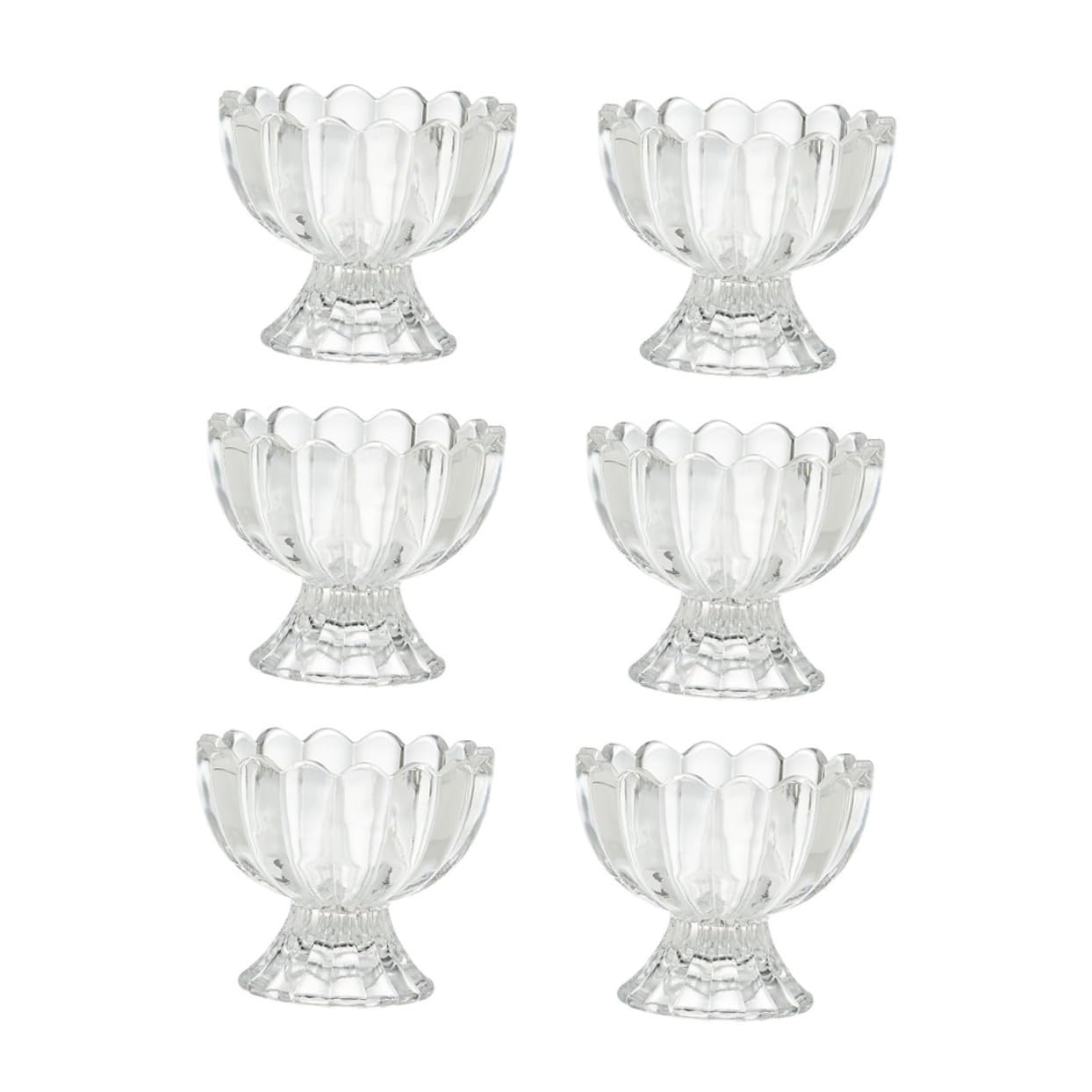 TOYANDONA Vasos de Vidrio para Postre 100 Ml Transparentes, Tazas para Gelatina y Pudín, Set de 6 Piezas, Resistentes a Frío y Calor, Hogar y Cocina, Envases para Helados y Postres