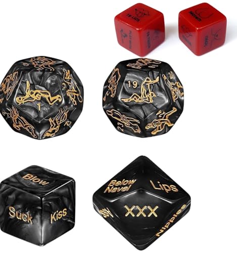 6PCS Juegos de Dados, Juegos para Parejas, Juguetes para Parejas, Ideas para Regalos, Partes del Cuerpo y acciones, Juegos traviesos para Parejas en el Dormitorio