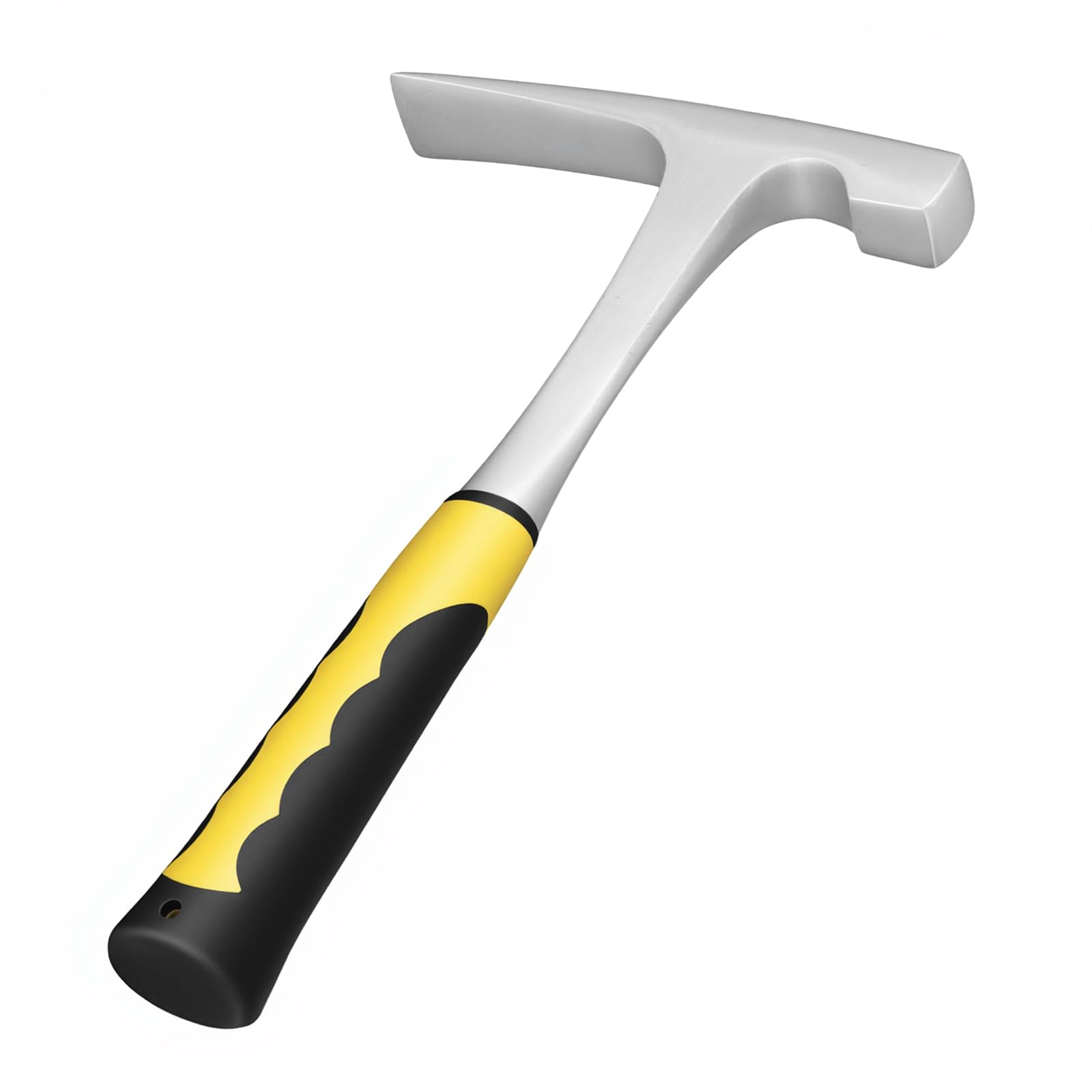 Martillo geólogo de 2 piezas, martillo de piedra de 16 OZ con mango negro y amarillo, martillo para canteros, estudios geológicos
