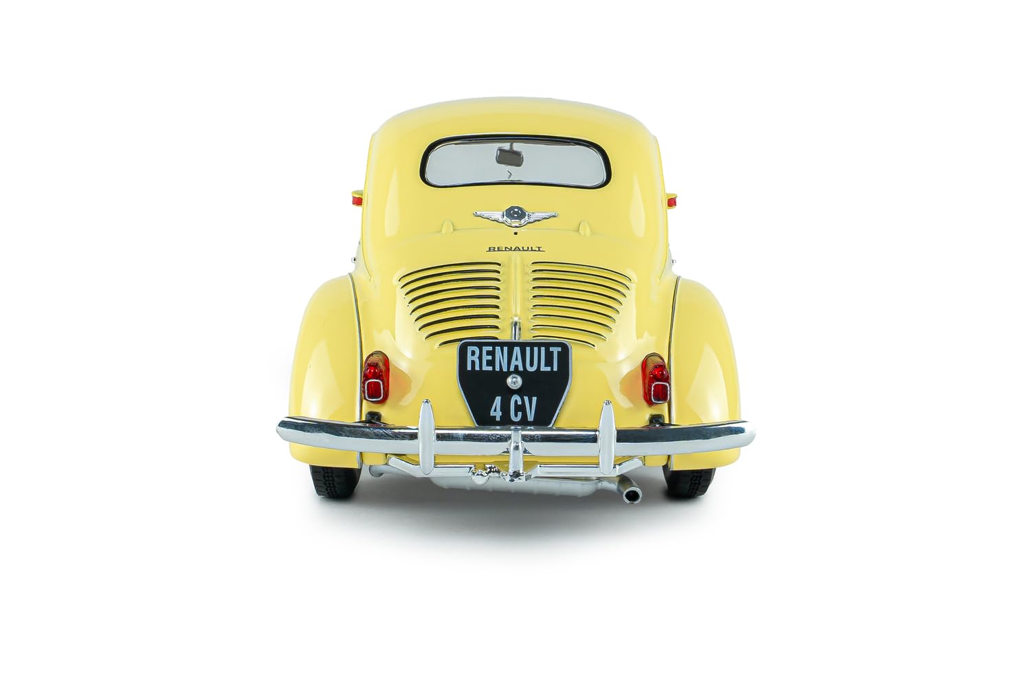 Solido Renault 4CV 1:18 Beige (Jaune Infante) | Detailgetreues Diecast Modellauto, französischer Kleinwagen-Klassiker mit runder Karosserie, Chromdetails