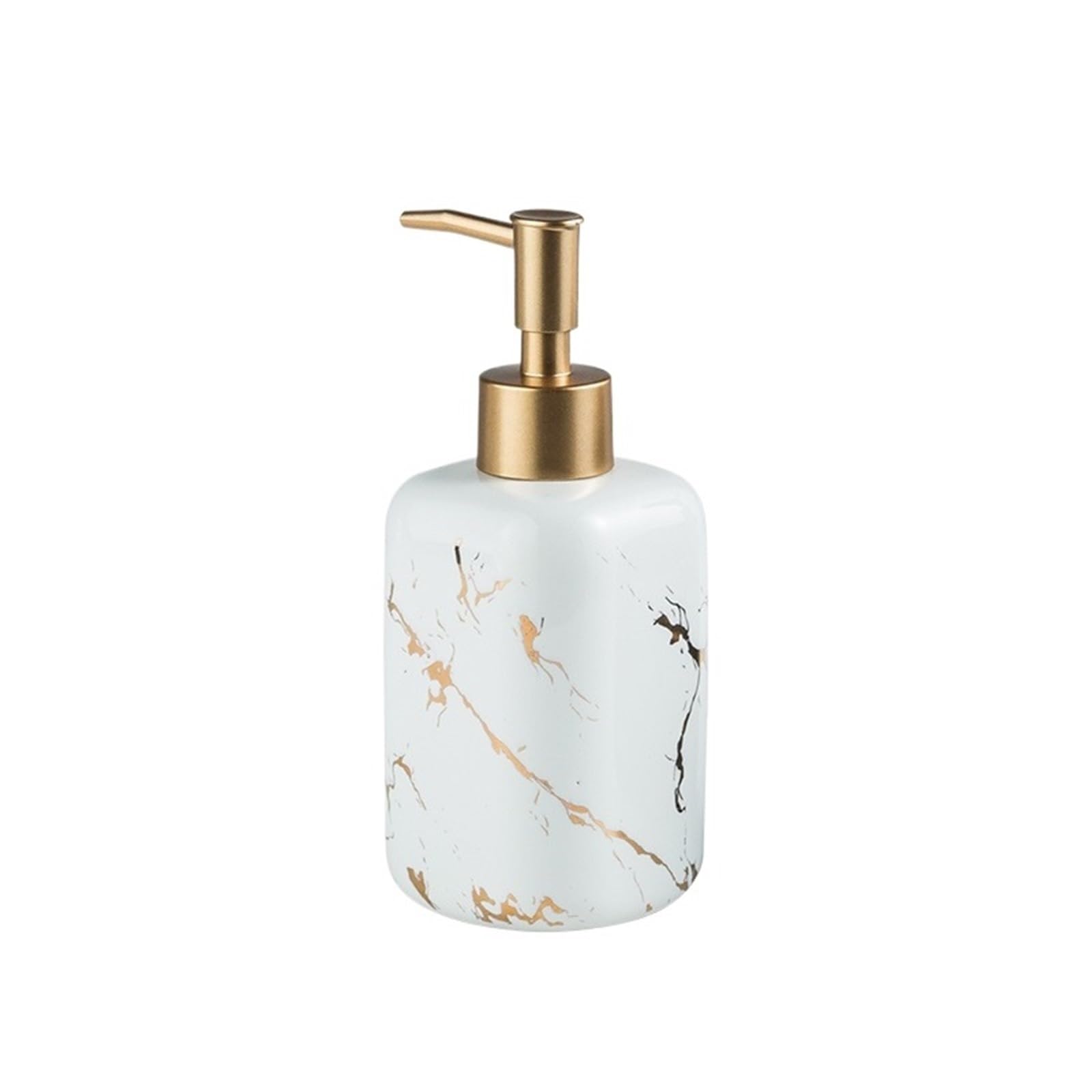 Cyairong-22 White Soap Dispenser Ceramic Square Soap Dispenser With Pump Bathroom Shower Gel Press Bottle 300Ml(White)