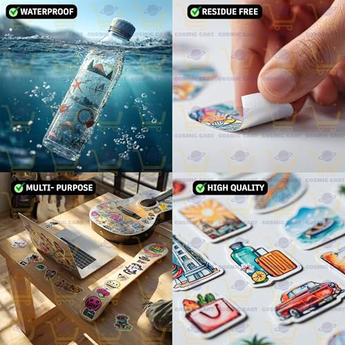 Image of Latent & Stand-Up Comedy Inspired Pack of 50 Vinyl Waterproof Stickers for Laptop, Water Bottle, Journal, Phone Case, Helmet, Bike, Skateboard & Scrapbooking | Durable Aesthetic Decal Pack
