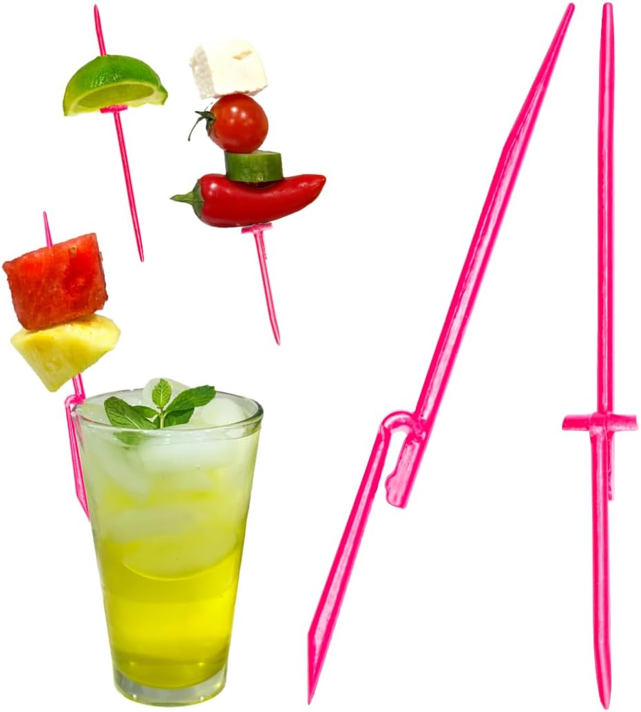 Garnishmate Clip-On Garnish Holder Cocktail Drink Picks for Entertaining