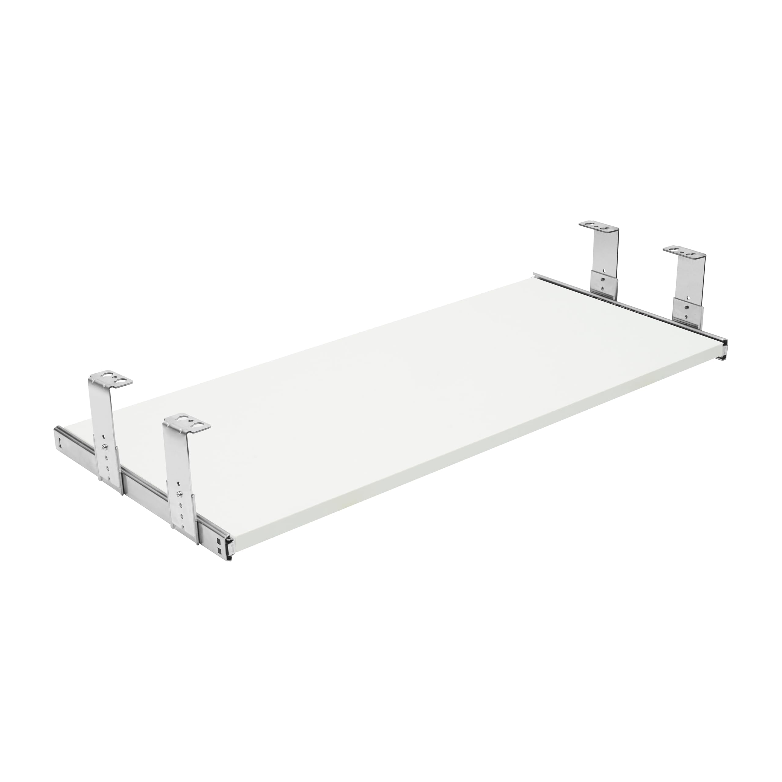 FIX&EASY Tastaturauszug Up&Down-XL, Tastaturablage 600X400mm weiss Dekor Auszugschienen mit Einrastfunktion höhenverstellbar verzinkt 400mm Set Ablage weiß und Auszug mit Verriegelung f. Tastatur Maus
