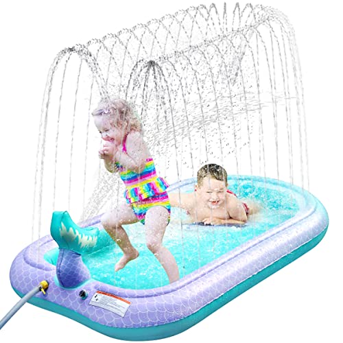Splash Pad, 68"/172 cm Kinder Sprinkler Spielmatte Pool Pad Wasser Spielzeug für Kinder im Freien Sommer Garten Aufblasbares Wasserspielmatte Play Matte für Jungen Mädchen Haustier Cover