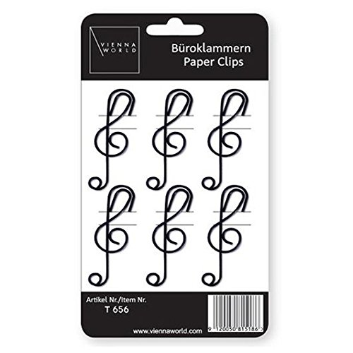 Vienna World: Paper Clips - Treble Clef (Pack Of Six)