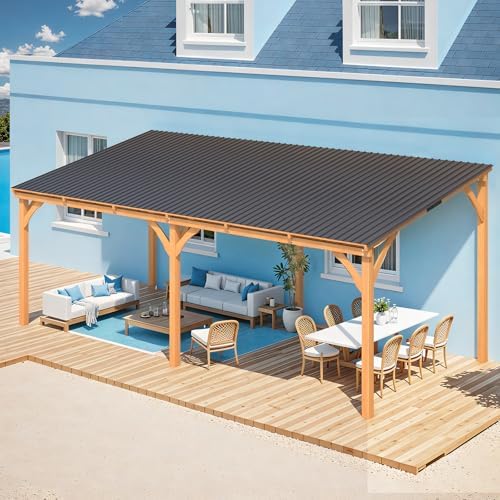 YODOLLA Pergola adossée en bois 6 x 3 m – vue 2