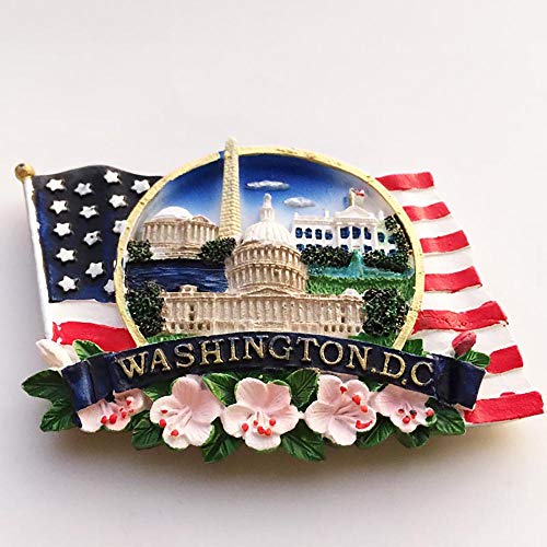 Imán Decorativo 3D Bandera Washington D.C. 6.5x9.5 cm miniatura 3