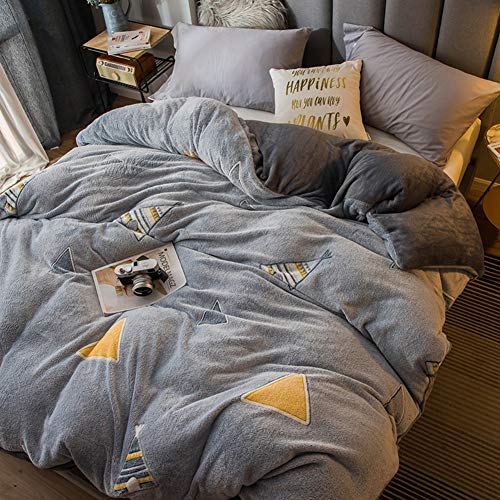 Cama Franela De Terciopelo Funda Nórdica Conjunto Reina Con Cremaller