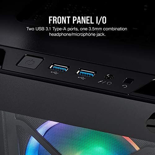 Corsair iCUE 465X RGB Tempered Glass Mid-Tower ATX Smart Case (Tempered Glass Side & Front Panels, Three LL120 RGB Fans Included, Expansive Storage, Removable Dust Filters) - Black