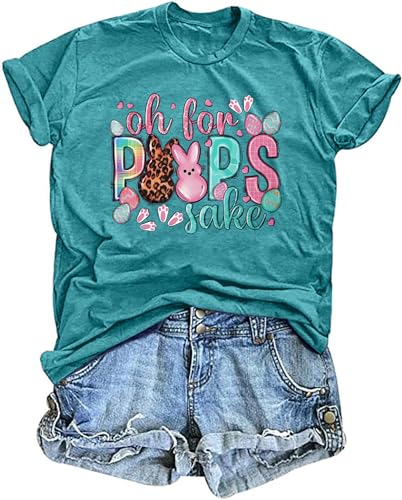 Image of LAZYCHILD Women Easter Teacher Shirts: Funny Treat All with Kindness T-Shirt Bunny Rabbit Tee Tops