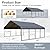 RITERYIFER 20x20 FT Heavy Duty Metal Carport - Galvanized Steel Car Shelter Garage Kits for 2 Car, RVs, Boats & Outdoor Storage - Gray Roof with Black Frame