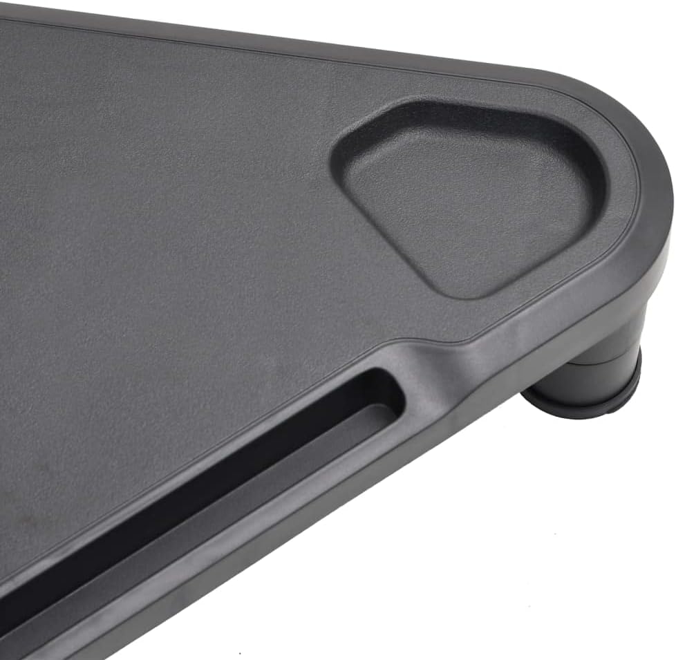 vidaXL Black Triangular Monitor Stand | Adjustable Height Stylish Surface Perfect for Home Office Supports Most Monitors Computer Riser Desk Screen Desktop Minimalist