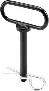 CZC AUTO Hitch Pin 5/8 x 4 Inch Lawn Mower Trailer Hitch Pin, Trailer Gate Pin for Simple One Handed Hook On & Off - Securely Hitch Lawn & Tow Behind Attachment, Black
