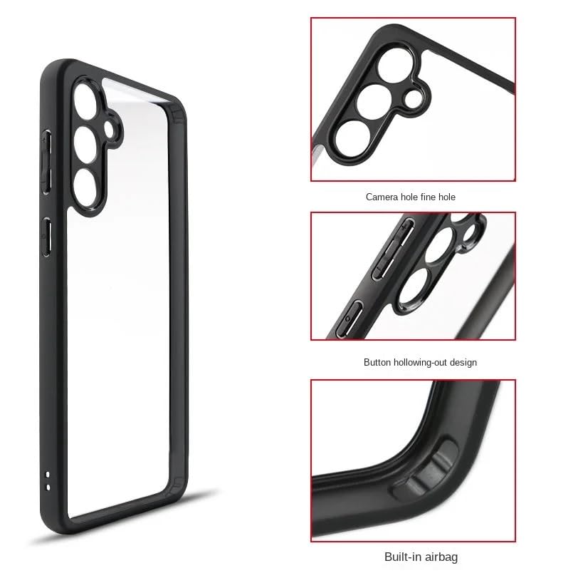 Image of REALCASE Stylish Armor Back Cover Case for Samsung Galaxy M55 5G / F55 5G | Slim Fit Hard PC Back & Soft TPU Bumper | Protective Shockproof Scratch Resistant Case for Samsung M55 / F55 5G