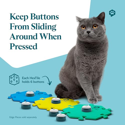 Image of FluentPet Speak Up! Get Started Kit with Clearer Upward-Facing Sound | 6 Recordable Buttons w /Pre-Installed Batteries & 3 HexTile Button Mats | Training Dog & Cat Communication Buttons