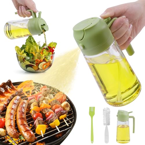 PUWOWYE Pulverizador y Spray Multifuncional para Cocina - Vidrio 470ml con Pincel y Cepillo