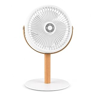 Scizor Fan Rechargeable Mini USB Portable Desk Fan Flexible Rotation for Bed, Home, Stroller, Sport, Camping Table Fan with Night Light & Remote Control (White)