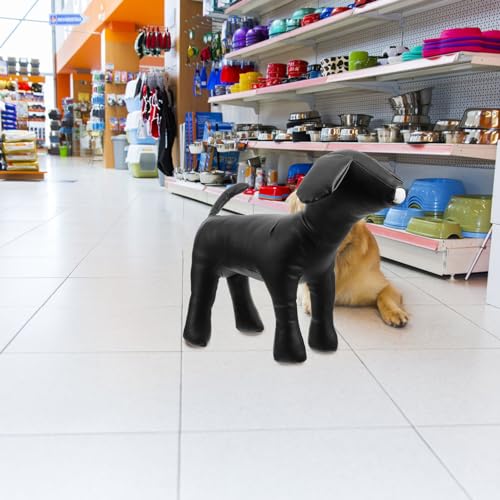 MERRYHAPY Hundeschaufensterpuppe aus Flexiblem Pu Leder Stehendes Hunde Ausstellungsmodellm Freistehende Haustier Kleiderpräsentation für Kleine Hunde