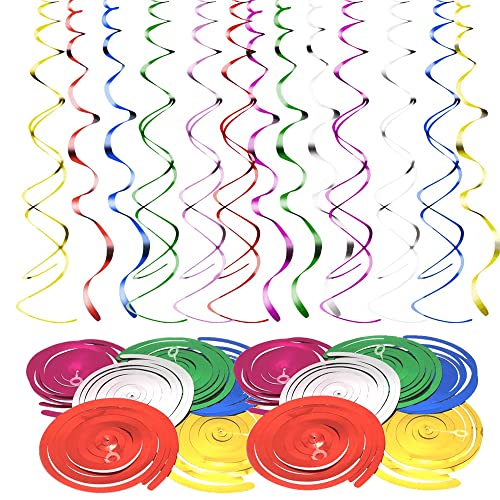 Decoração pendente festa 48 peças decoração de redemoinho duplo espiral serpentinas 6 cores decoração para festas para casamento aniversário Natal Halloween suprimentos para festas