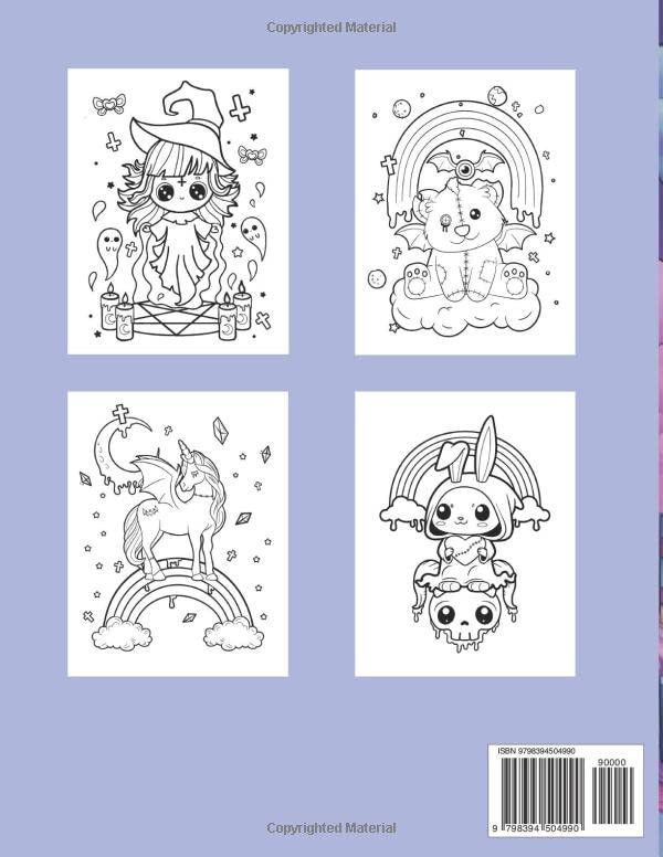 Miniatura 2 de Kawaii Goth Coloring Book Pastel Goth Girls and Characters, Fun Cute & Spooky Creatures Coloring for Adults and Teens (Kawaii Goth Collection)
