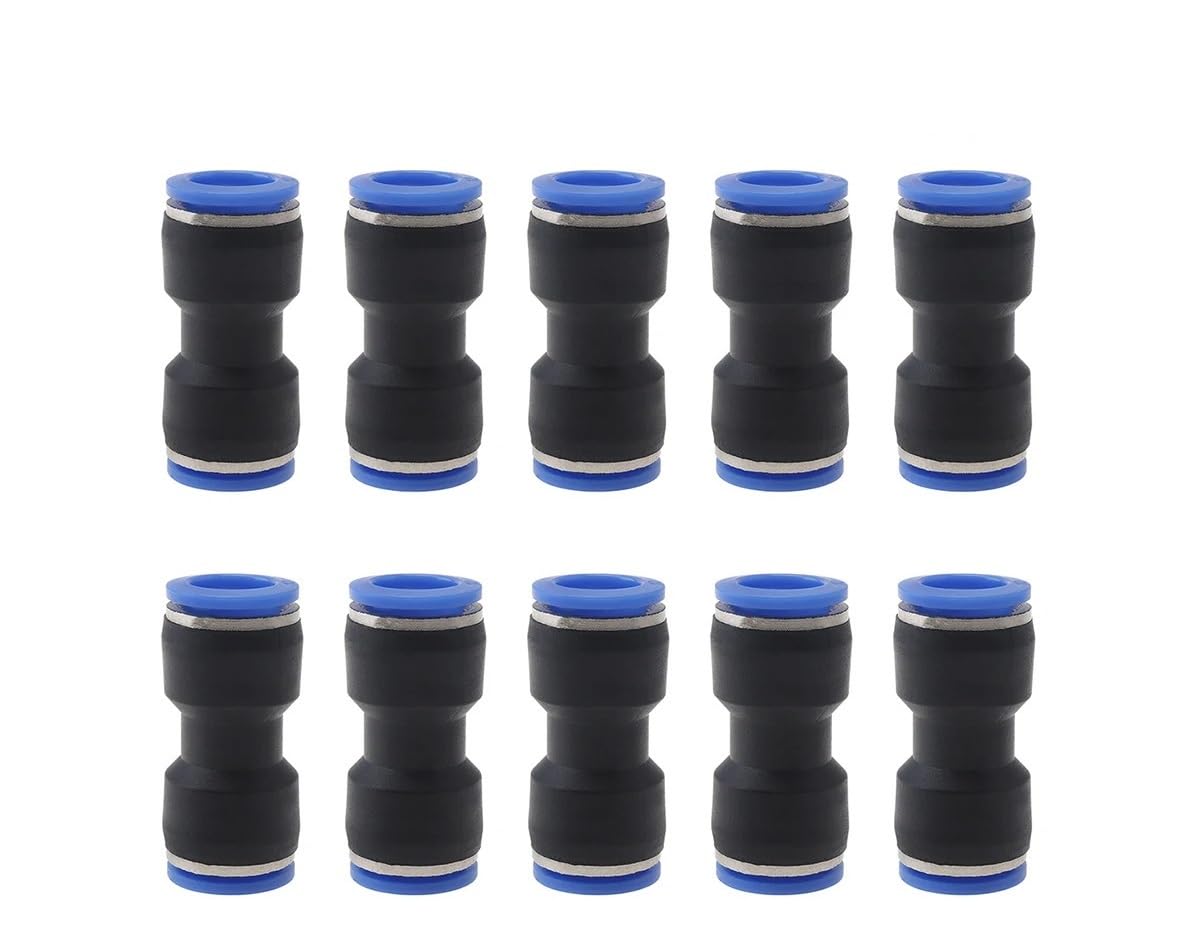10PCS 4mm 6mm 8mm 12mm 14mm Pneumatic Push in Hose Couping ﻿(10pcs PU-12)