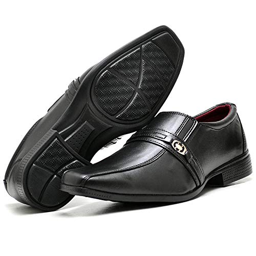 Kit Sapato Social Com Organizador e Relógio LED Silver Masculino DUBUY 806DB Tamanho:40;cor:Preto;gê