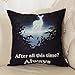 Fjfz After All This Time Always Deer Motivational Sign Inspirational Quote Cotton Linen Home Decorative Throw Pillow Case Cushion Cover for Sofa Couch, Black,18