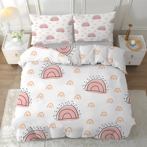 Funda Nórdica Cama 180 Arcoíris, Funda Edredon 240x260cm Microfibra Suave, Ropa de Cama Bohemio 3 Piezas - Funda Nordica Acuarela y 2 Funda de Almohada 50x75 con Cremallera, Y-355