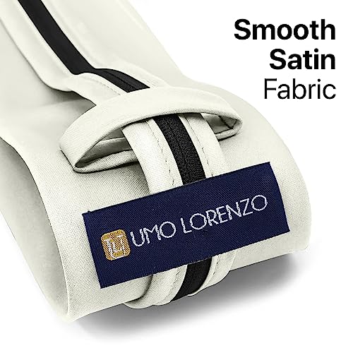 Image of boxed-gifts Umo Lorenzo Mens Zipper Ties Solid Color Pre Tied Polyester Neckties for Men and Women