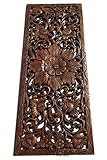 Asiana Home Decor Large Carved Wood Wall Panel. Floral Wood Carved Wall Decor. Size 35.5
