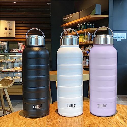 Garrafa de Água Térmica 304 Aço Inoxidável 1000ML (Branco)