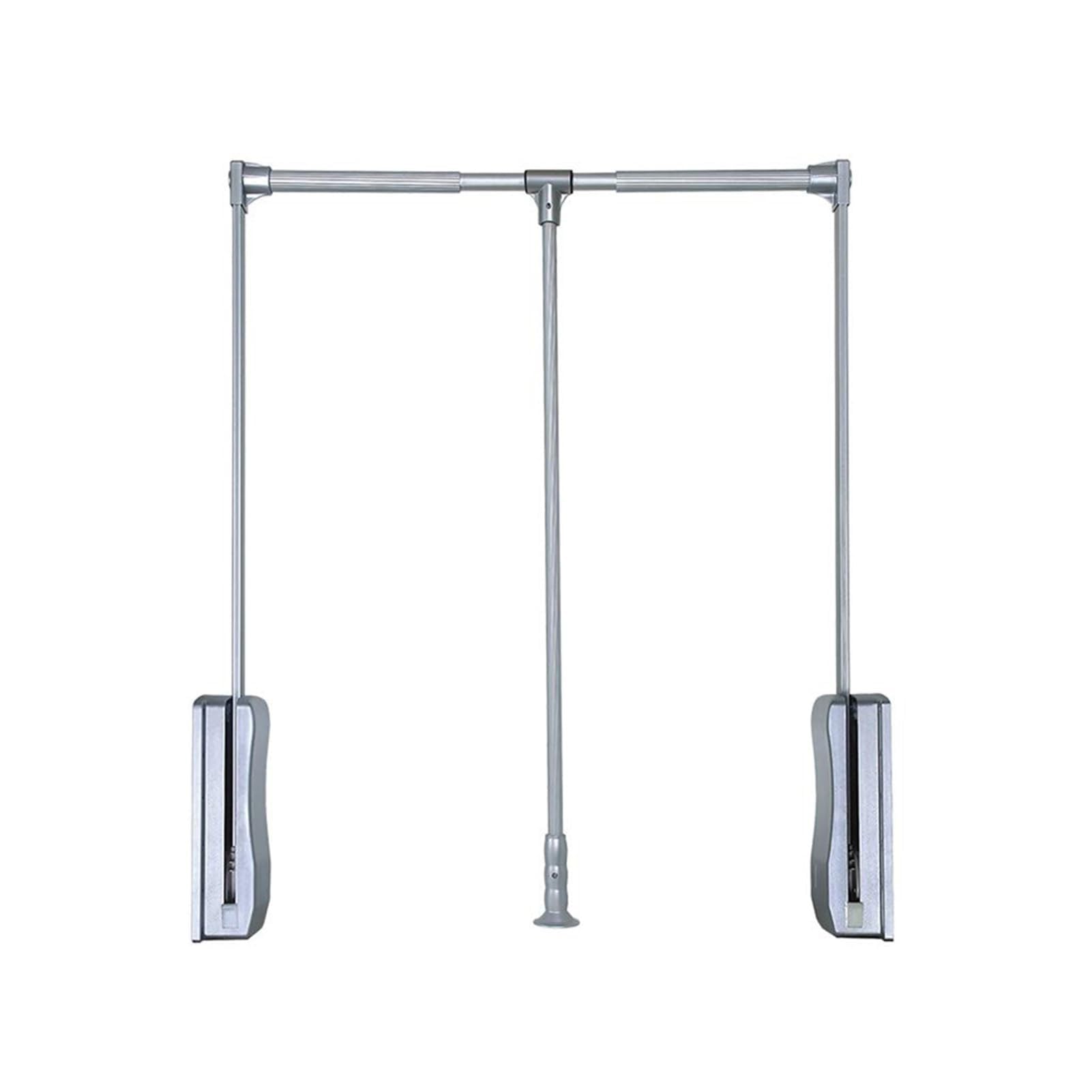 HTTGDGDH Heavy Duty Pull-Down Wardrobe Hanger - Adjustable Sliding Closet Rod, Extendable Metal Frame Hanger Rail For Space-Saving Storage Solutions,One Color-520-670MM