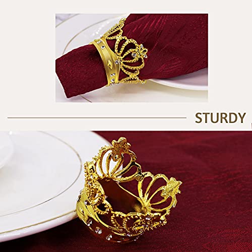 Gold Crown Napkin Rings Holders Set For Holiday Wedding Christmas Thanksgiving, Dinner Parties Home Table Decoration (Crown Gold, 12) #TOP4