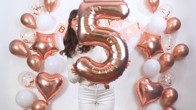 YYDSXK Decorazioni Compleanno 3 Anni Bimba, Boho Retro Rosa Palloncini con Striscione di Happy Birthday, Porta Foto 12 Mesi, Addobbi Compleanno Bambina per 3 Anni Feste Decorazioni