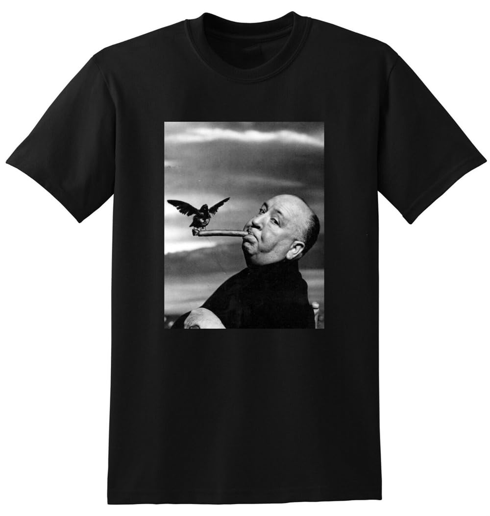 Alfred Hitchcock T Shirt The Birds Photo Poster tee Black XL
