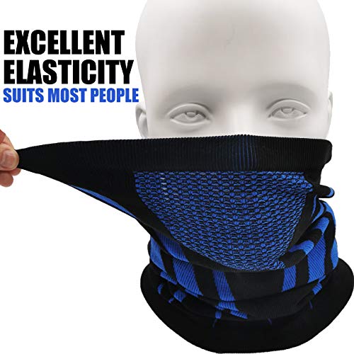 Winter Neck Warmer, Neck Gaiter Face Mask Scarf for Men Women Cold Weather Skiing Running Cycling Breathable Windproof (Blue)