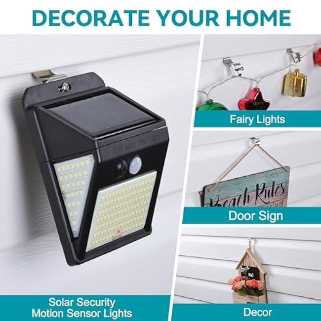 No-Hole Needed Vinyl Siding Clips Hooks Hanger for Hang Solar Powered Lights on Vinyl Siding with No Nails No Drilling, Easy Removal (10 Pack)