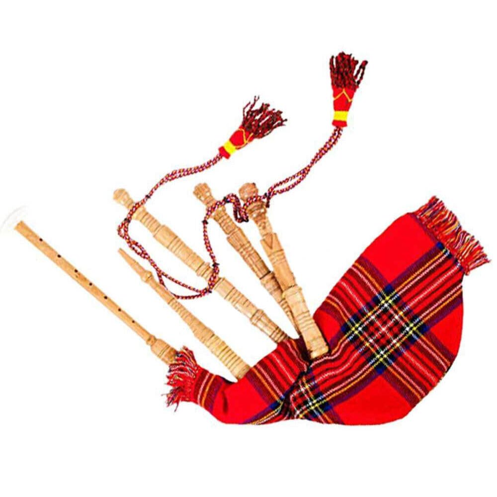 Kids Toy Bagpipe – Junior Playable Bagpipes in Various Tartans - Child Bagpipes with 2 Free Reeds (Royal Stewart)