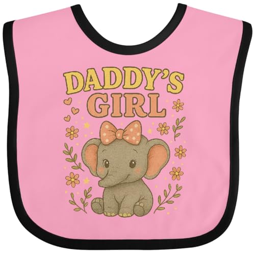 inktastic Daddy's Girl Cute Elephant Floral Graphic Baby Bib
