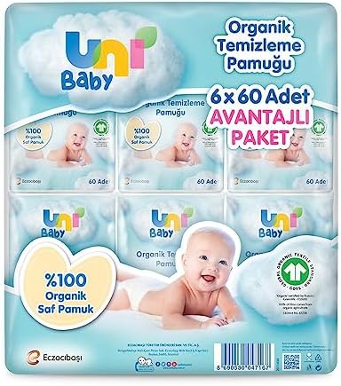 Uni Baby Bebek Temizleme Pamuğu 6*60 Adet - Görsel 4