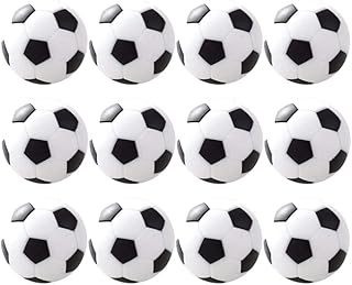 SEWACC 12pcs Table Soccer Balls Foosballs Replacements Mini Table Footballs Small Black and White Soccer Balls Tabletop Game Ball Accessory (31mm)