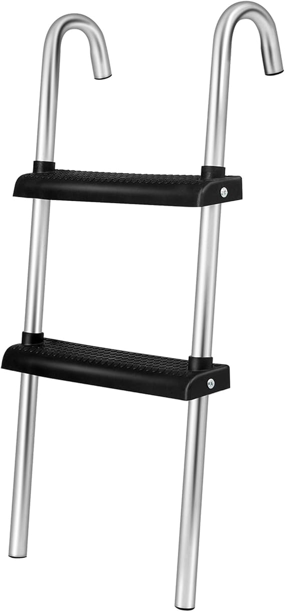 Ultrasport Escalera para Cama elástica, Escalera Duradera y Resistente a la Intemperie, escalones Extra Anchos, Escalera Antideslizante para Camas elásticas con una Altura de 70-95 cm
