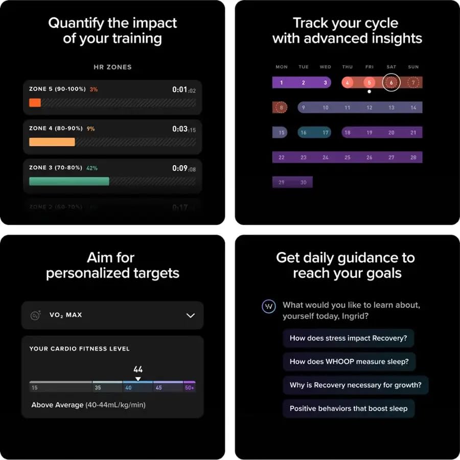 Image of Whoop 5.0 One - Health and Fitness Tracker - 12-Month Membership - 24 /7 Activity Tracker with VO2 Max, Sleep Tracking, Personalized Coaching, Menstrual Cycle Insights - 14+ Days Battery Life
