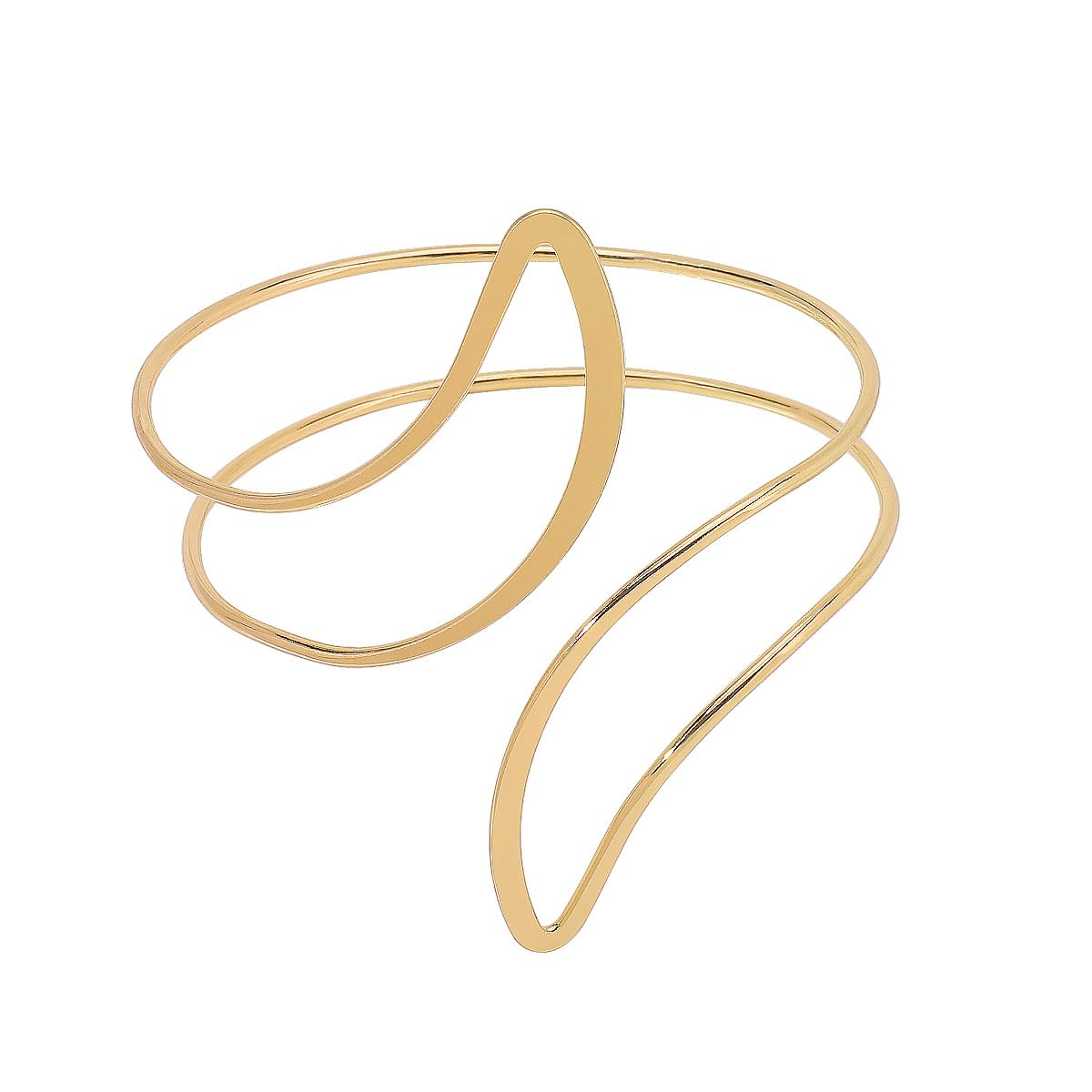 Boho Gold Silver Turquoise Stone Arm Cuff for Women Open Adjustable Upper Arm Bangle Coil Swirl Armlet Armband Minimalist Upper Arm Cuff Jewelry