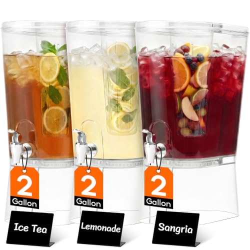 Image of Lifewit 2 Gal Drink Dispenser with Leak-Proof Spigot & Fruit Infuser 3 Pcs