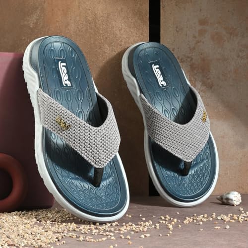 Image of leaf Heel Pain & Swelling Relief Slippers for Men & Women - Unisex Grey Cushioned Comfort Slippers with Arch Support - Pain-Relieving Footwear for Swollen Feet & Heel Pain