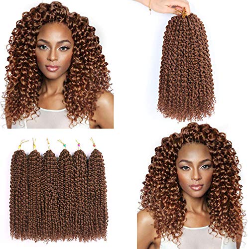 Jenniferita Crochet Hair Marlybob Crochet Hair 6 Bundles 12 Inches Kinky Curly Crochet Braids Ombre Braiding Hair Extension 1B/30.